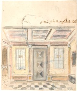 Een kamer in de stijl van de 17e eeuw door Dankvart Dreyer