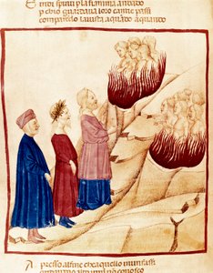 Vagevuur: Dante en Virgil, miniatuur