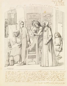Dante tekent een engel op de eerste verjaardag van de dood van Beatrice, 1848-9 door Dante Gabriel Charles Rossetti