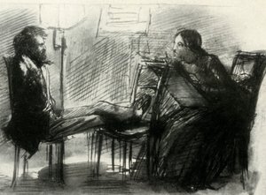 Elizabeth Siddal tekent Rossetti