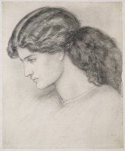 Hoofd van een vrouw, 1861 door Dante Gabriel Charles Rossetti