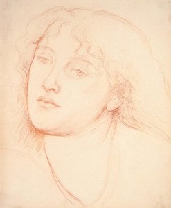 Hoofd van een vrouw door Dante Gabriel Charles Rossetti
