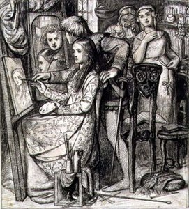 Liefdespiegel of een parabel van liefde, 1850 - 1852 door Dante Gabriel Charles Rossetti
