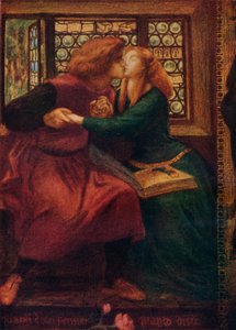 Paolo en Francesca da Rimini (detail), 1855 door Dante Gabriel Charles Rossetti