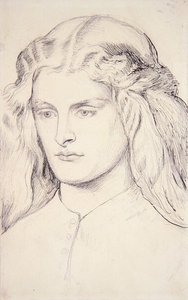 Portretstudie van Annie Miller, c.1860-63 door Dante Gabriel Charles Rossetti