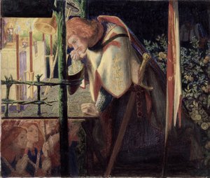 Sir Galahad bij de verwoeste kapel, 1859