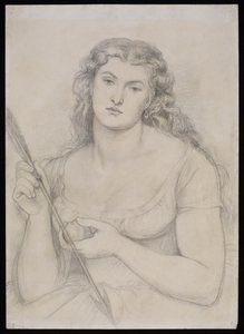 Studie voor "Venus Verticordia", circa 1863-64 door Dante Gabriel Charles Rossetti