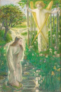 De annunciatie, 1855 door Dante Gabriel Charles Rossetti