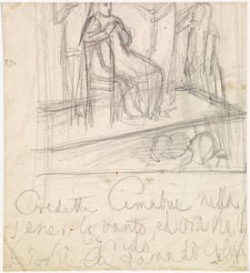 De terugkeer van Tibullus naar Delia - Studie voor de figuur van Delia door Dante Gabriel Charles Rossetti