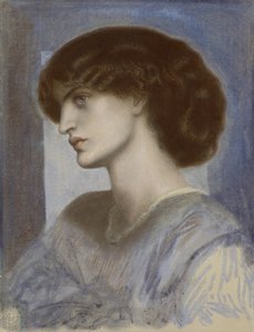Portret van Jane Morris, 1868-1874 door Dante Gabriel Rossetti