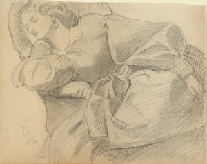 Ruth Herbert slaapt door Dante Gabriel Rossetti
