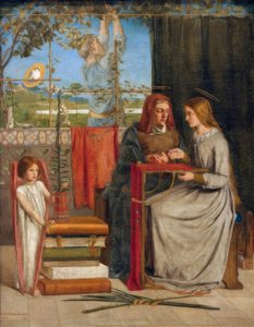 De Jeugd van Maria Maagd door Dante Gabriel Charles Rossetti