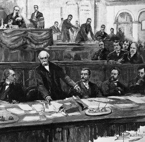 Toespraak van Francesco Crispi in het parlement die de val van zijn eerste regering markeerde, 31 januari door Dante Paolocci