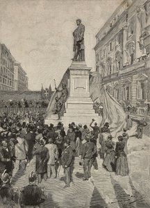Inhuldiging van monument voor Quintino Sella, door Ettore Ferrari, 9 april