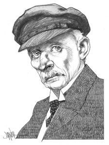 Gustav Meyrink, 2024 (digitale kleurpotloodtekening) door Dariush Radpour
