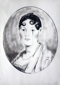 Ingre Meisje 3, 2003 (inkt op papier) door Darren Coffield