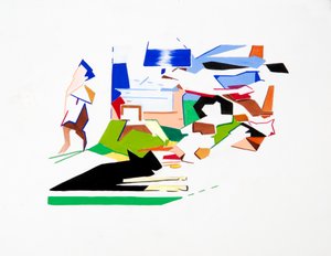 Kennedys (Landschap), 2019 (gouche op papier) door Darren Coffield