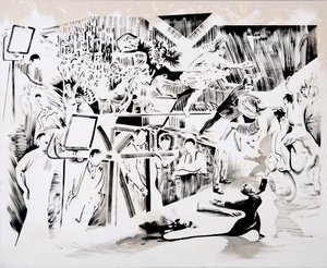 RFK, 2018 (olieverf op doek) door Darren Coffield