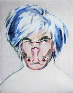 Shockheaded Warhol, 2013 (acrylverf op doek) door Darren Coffield