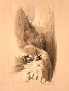 Beklimming naar de top van de Sinaï, 20 februari 1839, plaat 115 uit Volume III van 