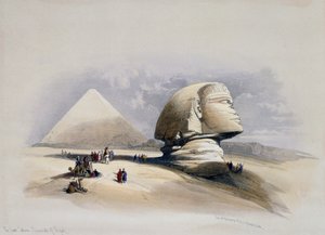 Uitzicht op Gizeh Necropolis, gravure naar ontwerp van David Roberts (1796-1864) door David (after) Roberts