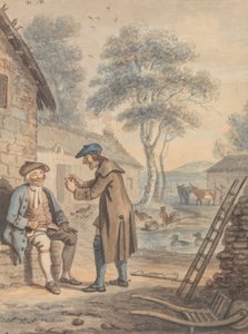 Symon brengt het nieuws aan Glaud: Ontwerp nummer 3 voor The Gentle Shepherd door David Allan