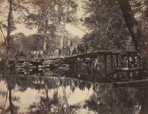 Militaire Brug over de Chickahominy, Virginia door David B. Woodbury