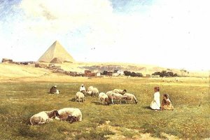 Een Arabische kudde nabij Mena