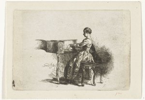 Meisje aan de piano door David Bles