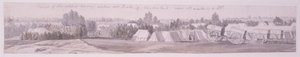 Landschap met figuren en een wagen door David Charles Read