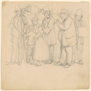 Studie voor "Het huis dat Jeff bouwde" door David Claypoole Johnston