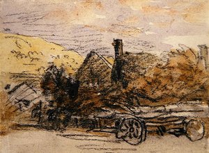 Een Houten Wagen door David Cox