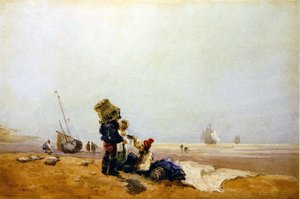 Vissers aan de kust door David Cox