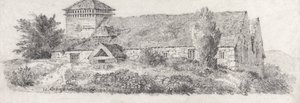 Llanfair Kerk, Noord-Wales voor A Treatise on Landscape Painting and Effect in Water Colours door David Cox