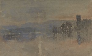 Maanlicht Landschap door David Cox