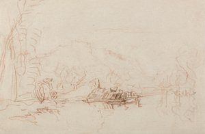 Rivierscène door David Cox