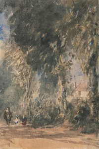 De abdijpoorten met uitzicht op Greenfield House door David Cox