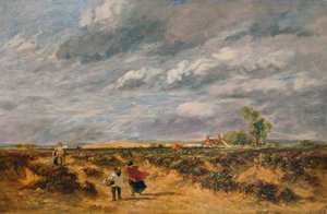Vliegeren, een winderige dag, 1851