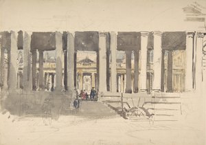 Greenwich Hospital recto, Studie van een Gebouw verso, ca. 1831 door David Cox the elder