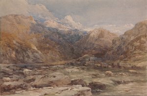 Rivierlandschap in Wales, ca. 1850 door David Cox the elder