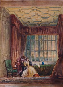 Het interieur van de lange galerij, Haddon Hall, Derbyshire, 1833 door David Cox the elder