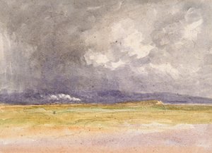 De trein aan de kust door David Cox the elder