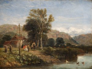 Wachten op de veerboot, 1845 door David Cox the elder