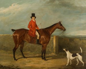 John Hall Kent in Jachtkleding Zittend op een Paard, 1825