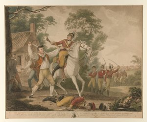 Deze Weergave van Peter Franciscos Dappere Actie met Negen van tartletons cavalerie in Zicht van een Troep van Vierhonderd Mannen door David Edwin