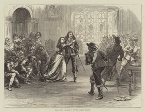Scène uit Charles I in het Lyceum Theatre door David Henry Friston