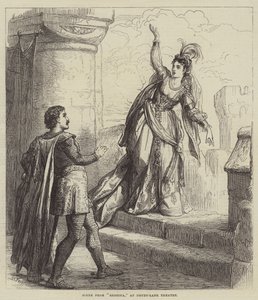 Scène uit Rebecca, in Drury-Lane Theatre door David Henry Friston