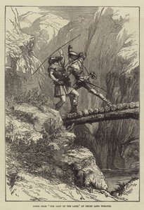 Scène uit The Lady of the Lake, in Drury Lane Theatre door David Henry Friston