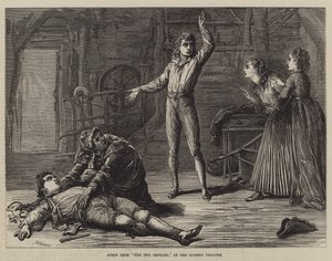 Scène uit The Two Orphans, in het Olympic Theatre door David Henry Friston