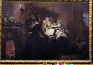 De alchemist in zijn studio
